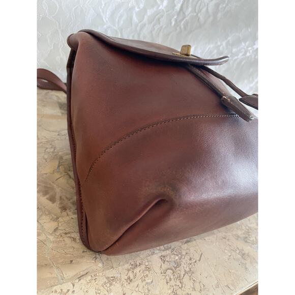 Vintage Coach daypack/backpack mini bag in brown glovetanned leather 9960 - Picture 8 of 9